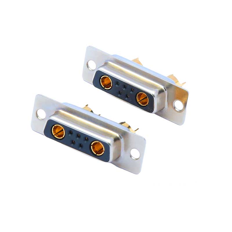 Elecbee 7W2 D-sub Female Straight Solder Type Gold Plated Machine pin Single Hole 10A 20A 30A 40A  20A